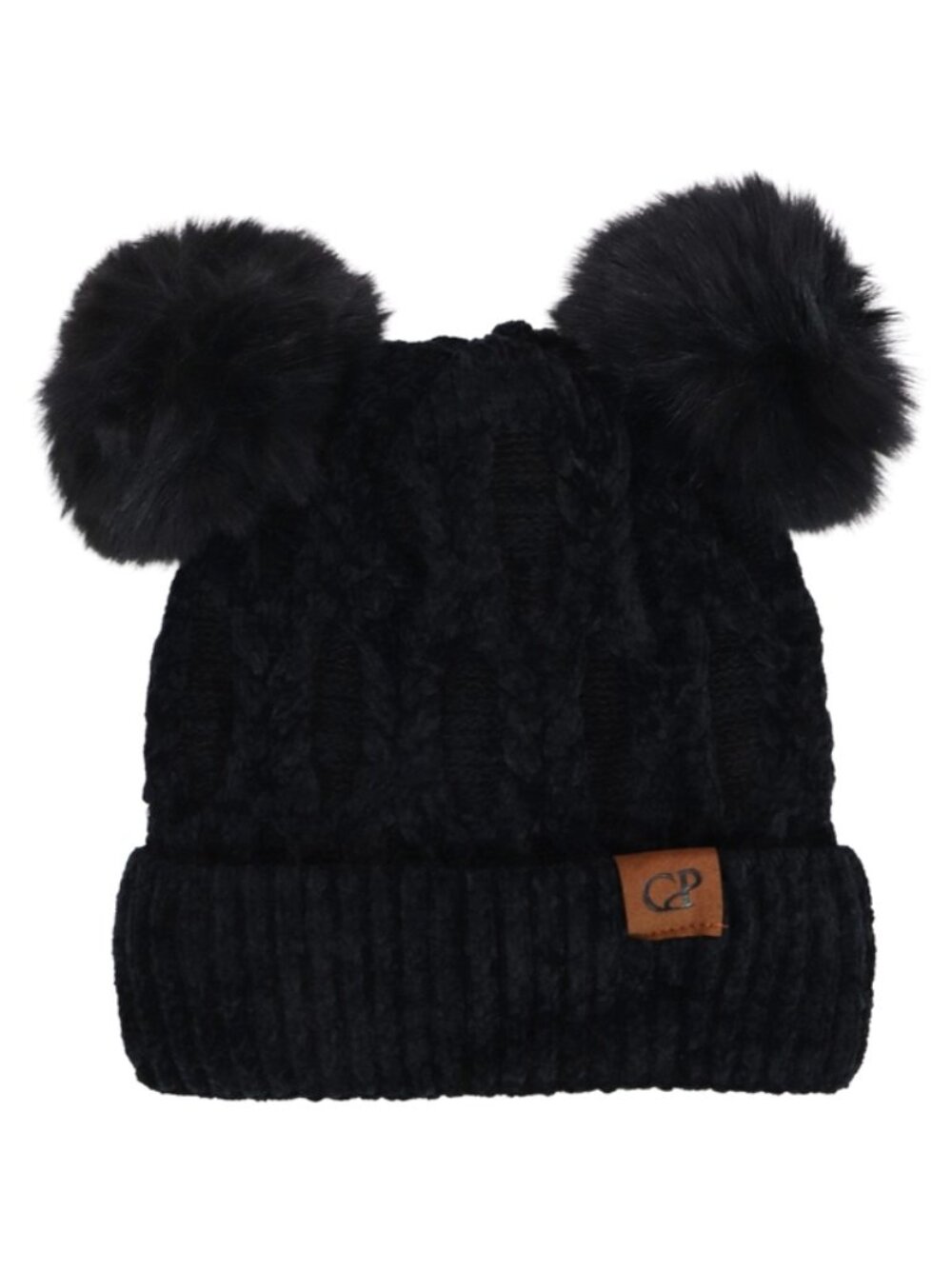 Hat Chenille Fleece Diamond Black